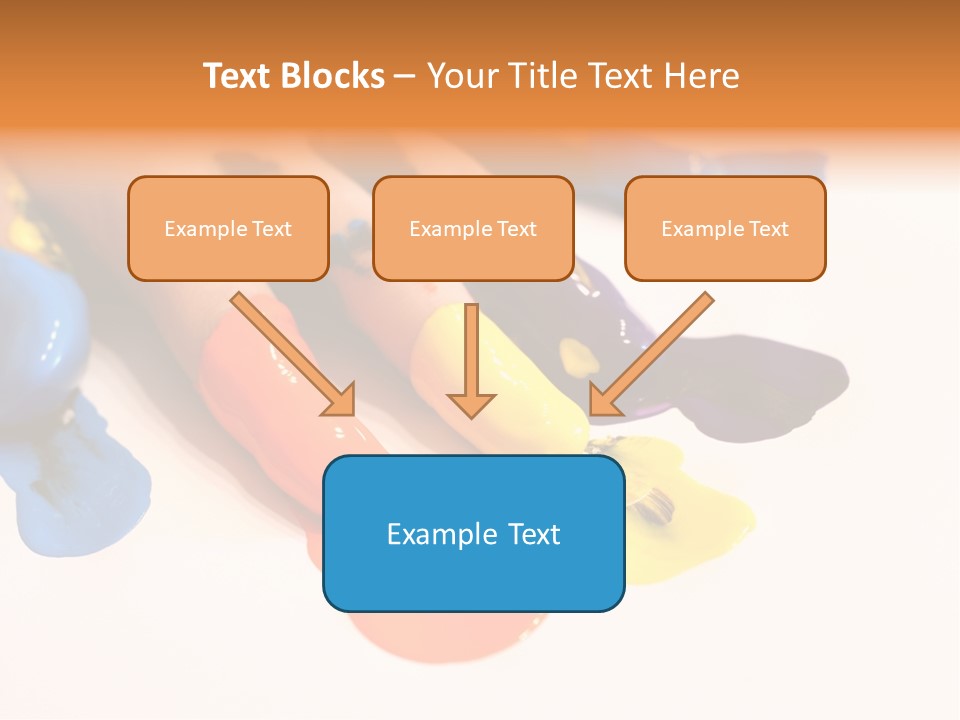 A Child's Hand With Colorful Paint On It PowerPoint Template