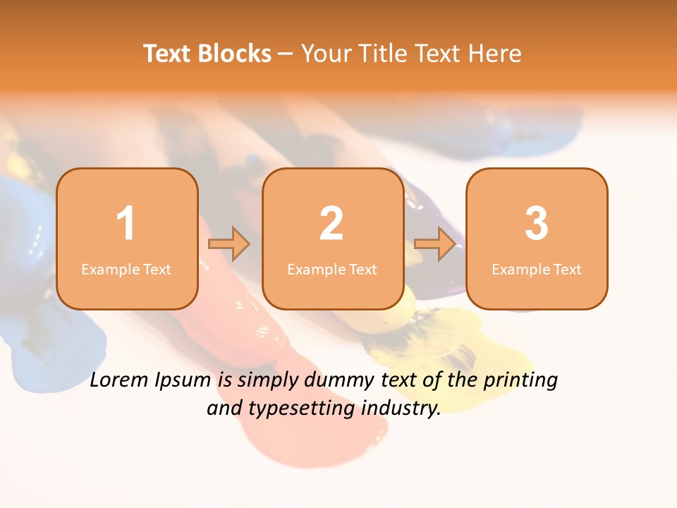 A Child's Hand With Colorful Paint On It PowerPoint Template