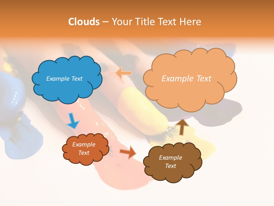 A Child's Hand With Colorful Paint On It PowerPoint Template