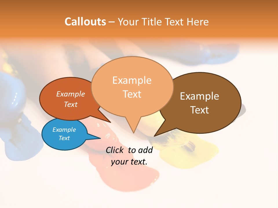 A Child's Hand With Colorful Paint On It PowerPoint Template