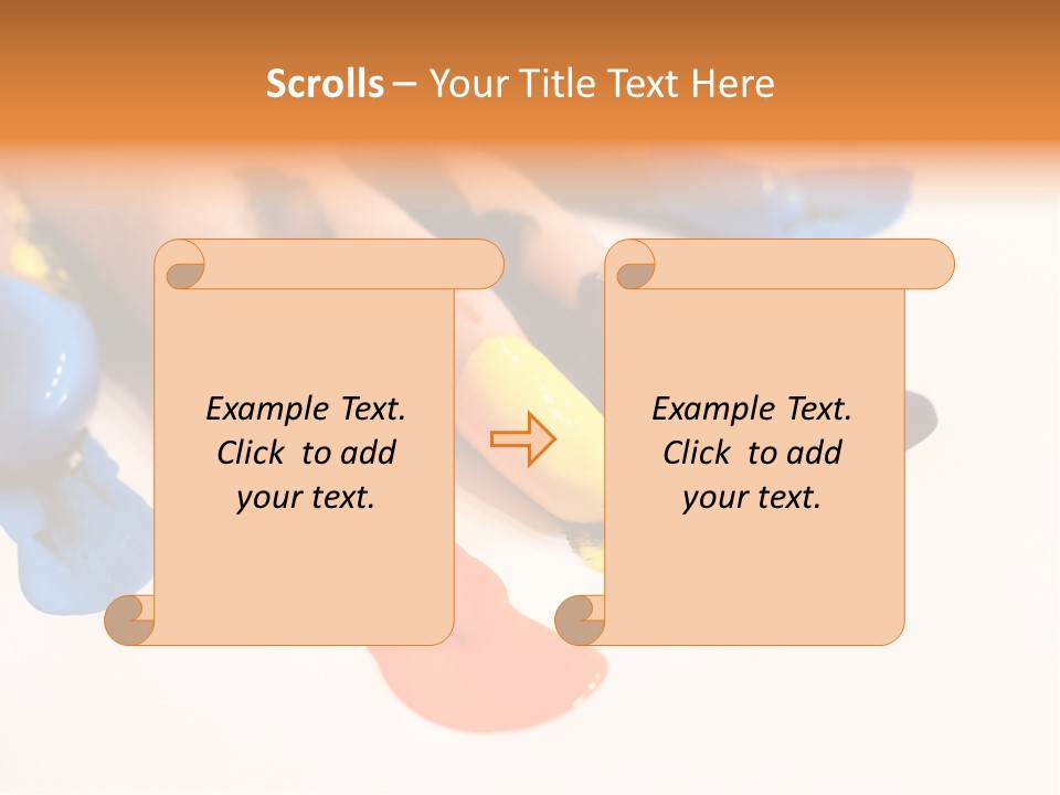A Child's Hand With Colorful Paint On It PowerPoint Template