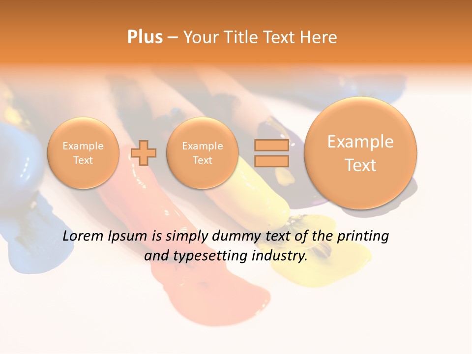 A Child's Hand With Colorful Paint On It PowerPoint Template