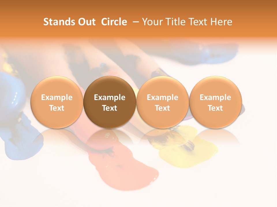 A Child's Hand With Colorful Paint On It PowerPoint Template