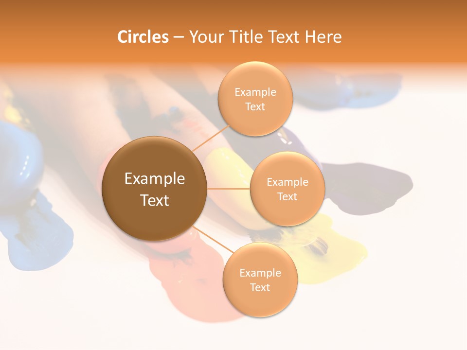 A Child's Hand With Colorful Paint On It PowerPoint Template