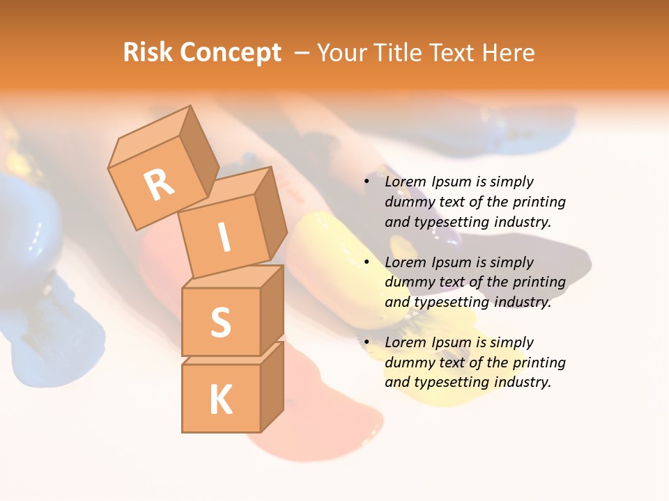 A Child's Hand With Colorful Paint On It PowerPoint Template