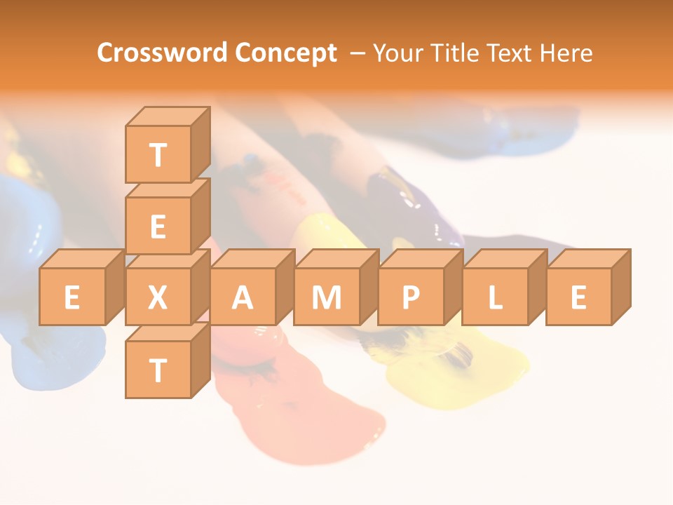 A Child's Hand With Colorful Paint On It PowerPoint Template