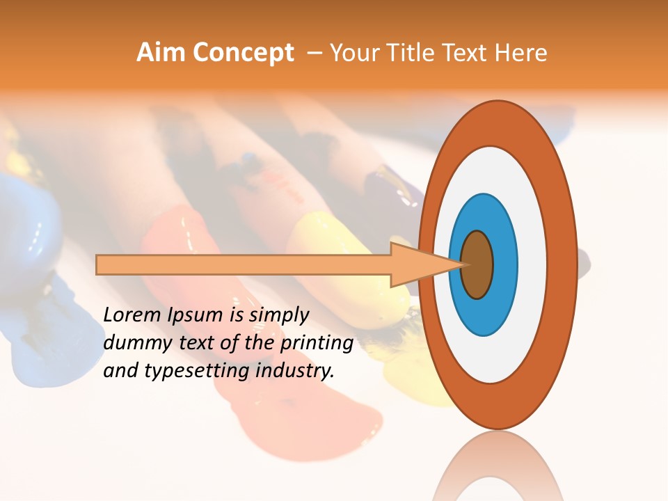 A Child's Hand With Colorful Paint On It PowerPoint Template