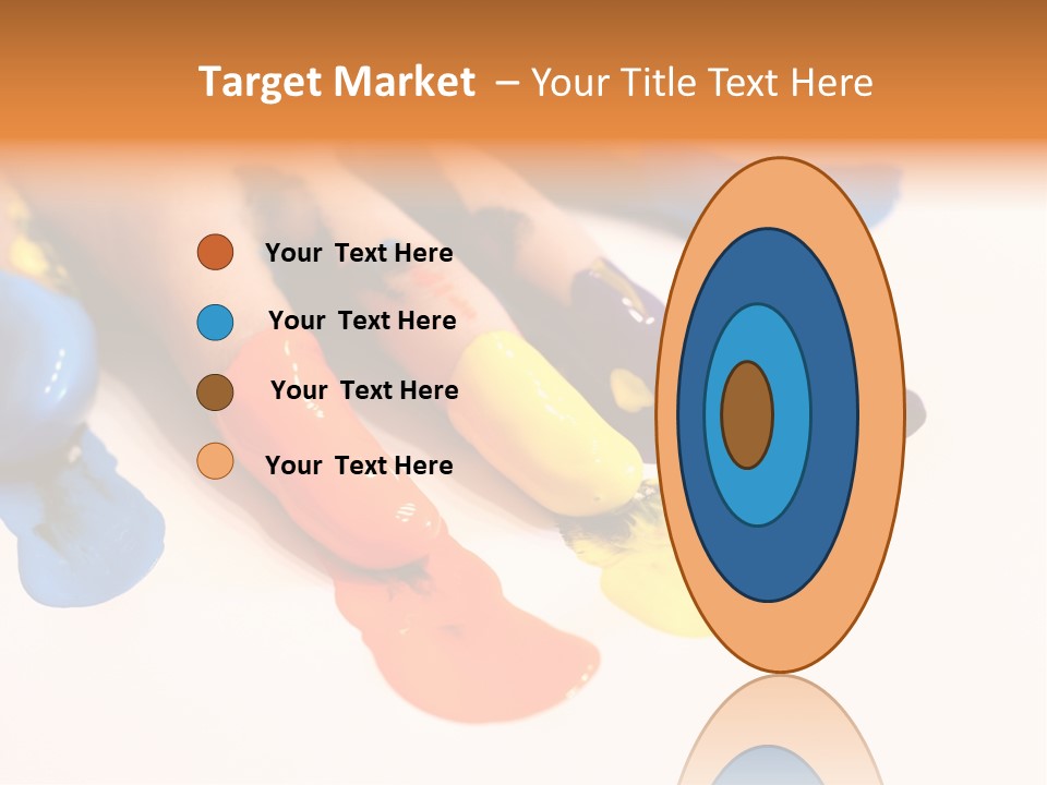 A Child's Hand With Colorful Paint On It PowerPoint Template