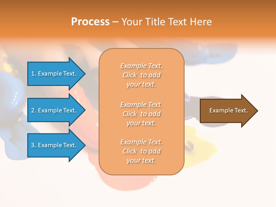 A Child's Hand With Colorful Paint On It PowerPoint Template