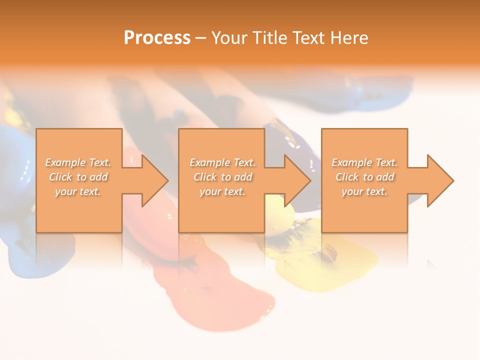 A Child's Hand With Colorful Paint On It PowerPoint Template