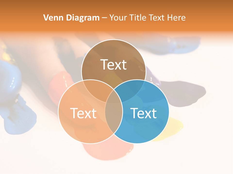 A Child's Hand With Colorful Paint On It PowerPoint Template