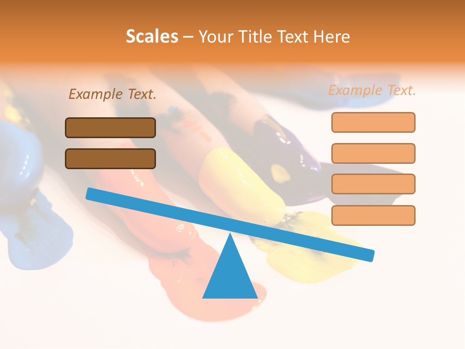 A Child's Hand With Colorful Paint On It PowerPoint Template
