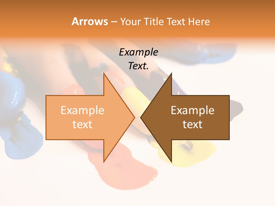 A Child's Hand With Colorful Paint On It PowerPoint Template