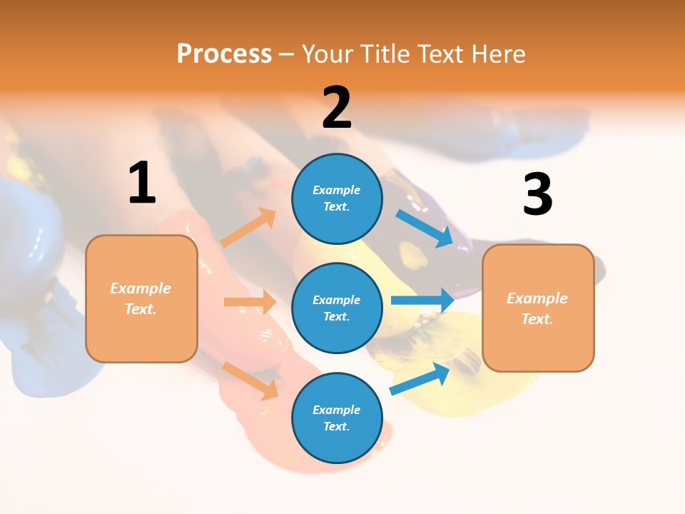A Child's Hand With Colorful Paint On It PowerPoint Template