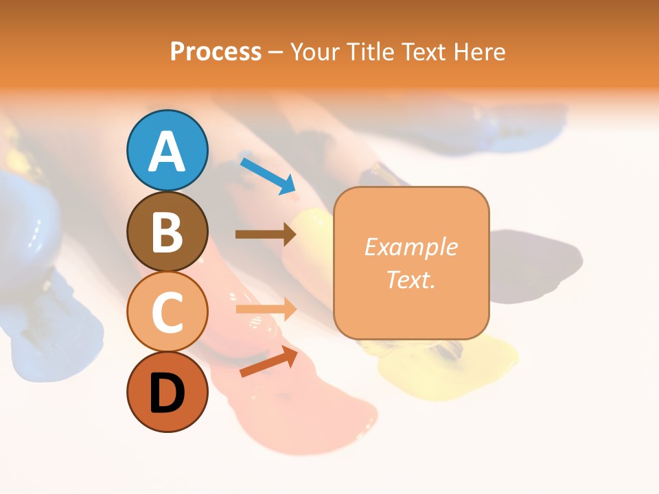 A Child's Hand With Colorful Paint On It PowerPoint Template