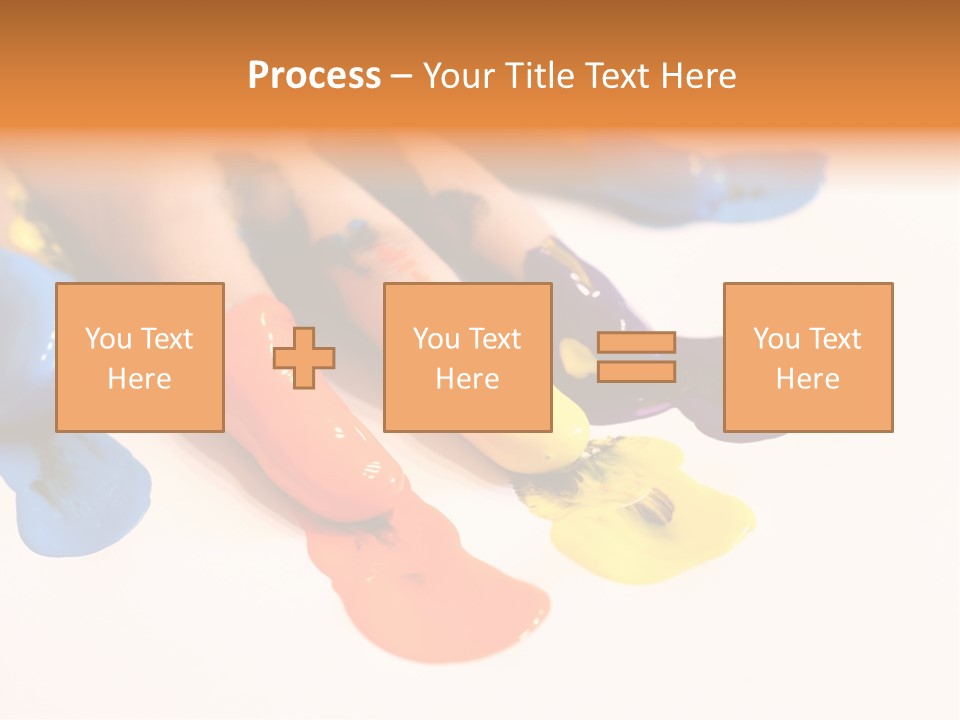 A Child's Hand With Colorful Paint On It PowerPoint Template