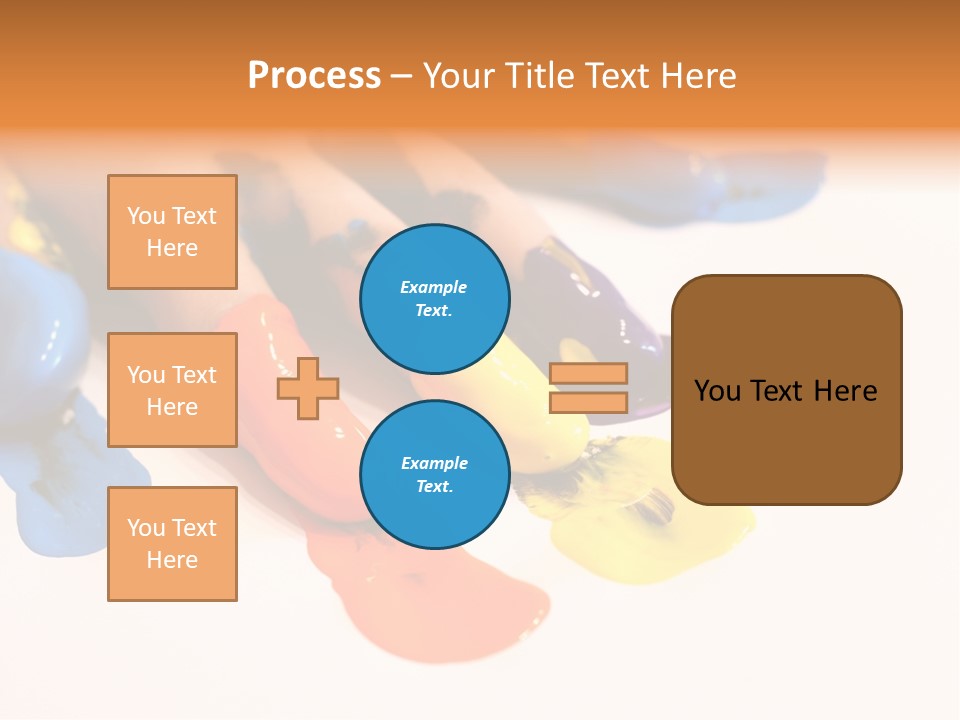 A Child's Hand With Colorful Paint On It PowerPoint Template