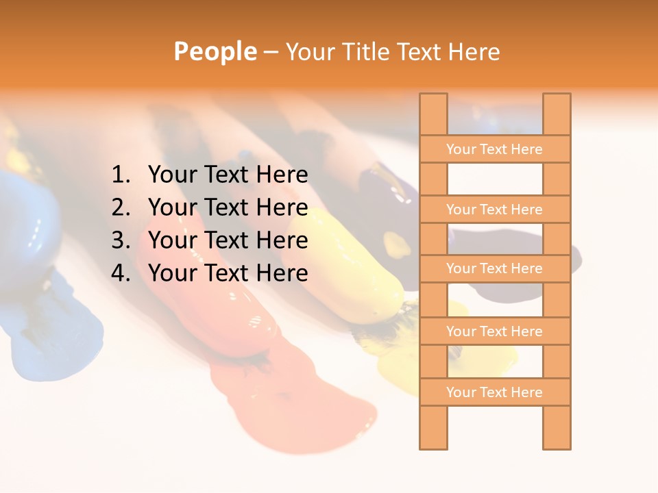 A Child's Hand With Colorful Paint On It PowerPoint Template