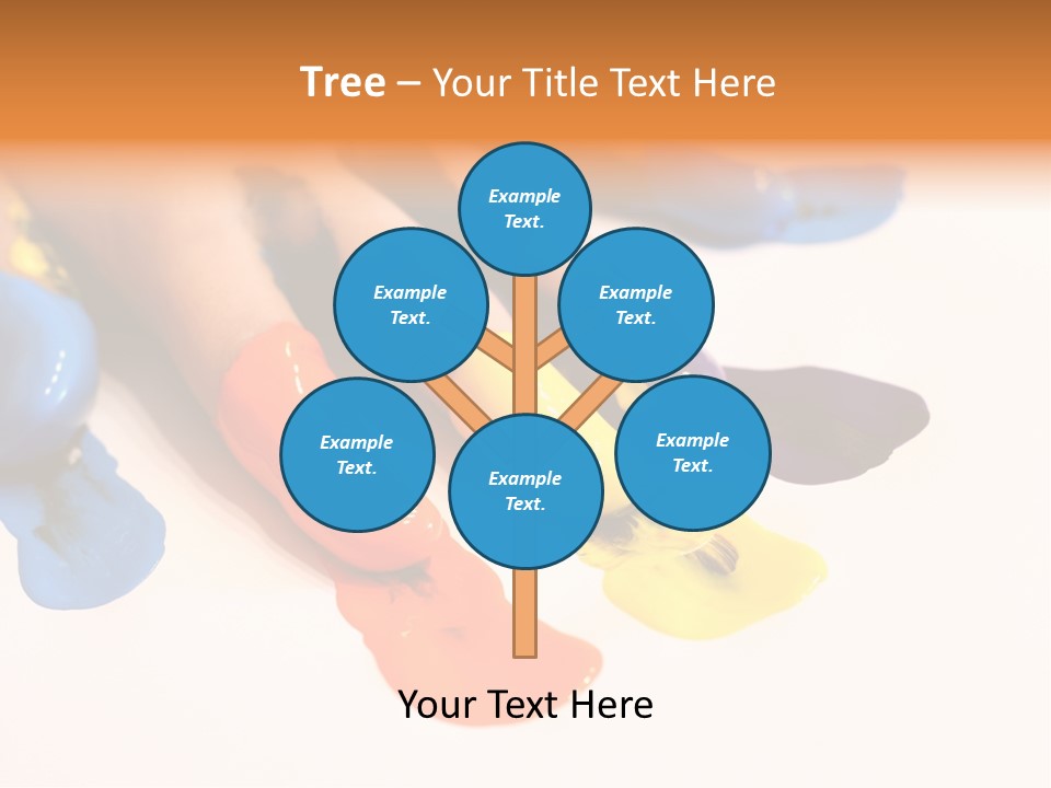 A Child's Hand With Colorful Paint On It PowerPoint Template