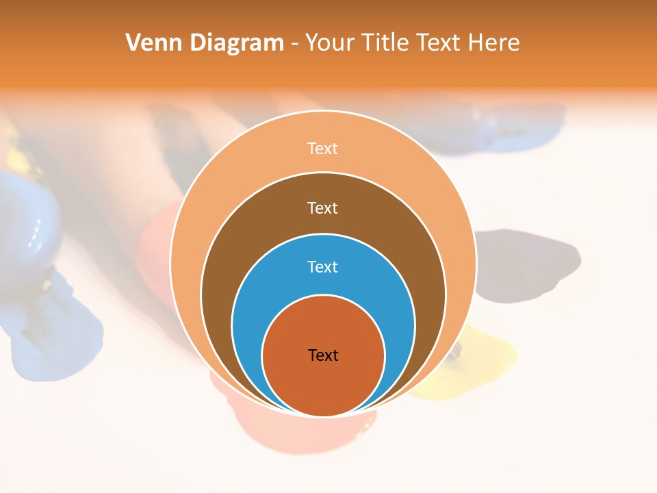 A Child's Hand With Colorful Paint On It PowerPoint Template