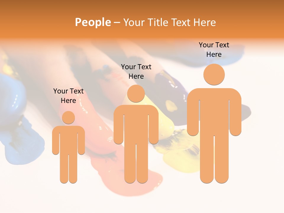 A Child's Hand With Colorful Paint On It PowerPoint Template