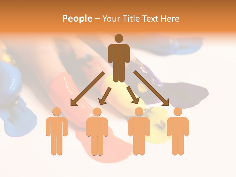 A Child's Hand With Colorful Paint On It PowerPoint Template