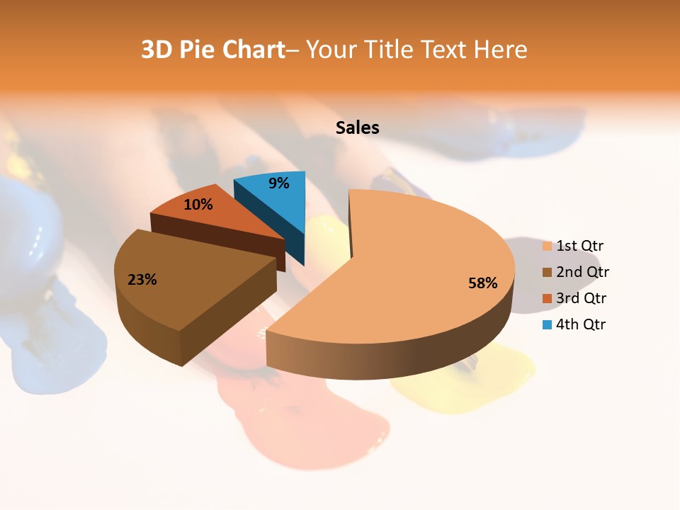 A Child's Hand With Colorful Paint On It PowerPoint Template