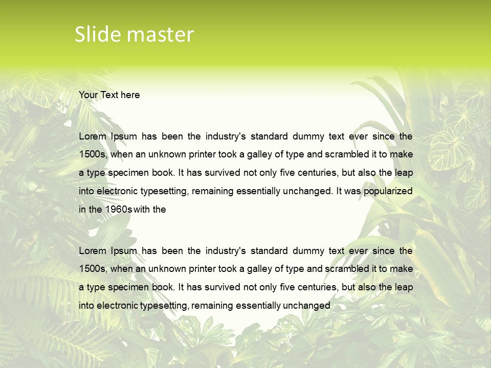Tropical Plants Garden Blank Space PowerPoint Template