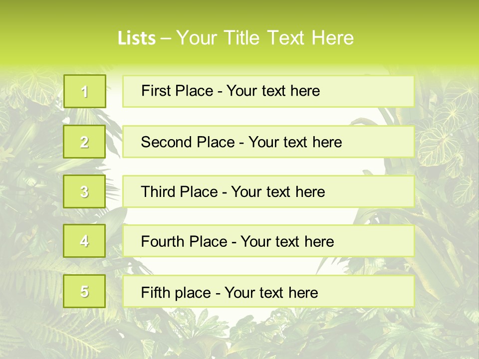 Tropical Plants Garden Blank Space PowerPoint Template