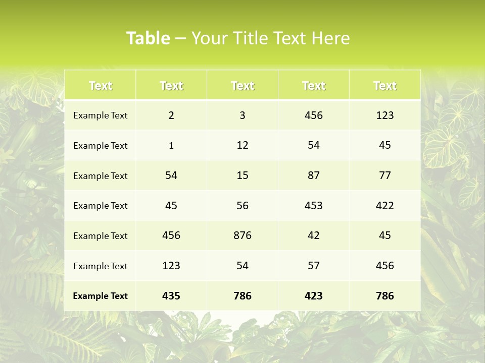 Tropical Plants Garden Blank Space PowerPoint Template