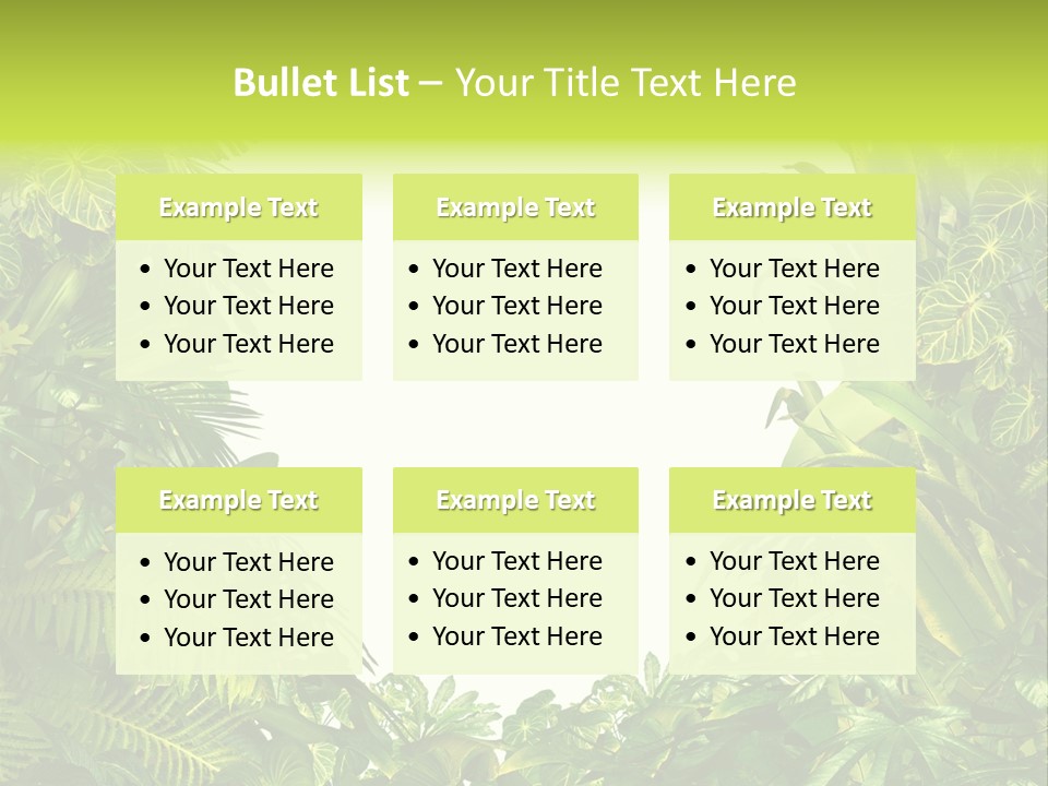 Tropical Plants Garden Blank Space PowerPoint Template
