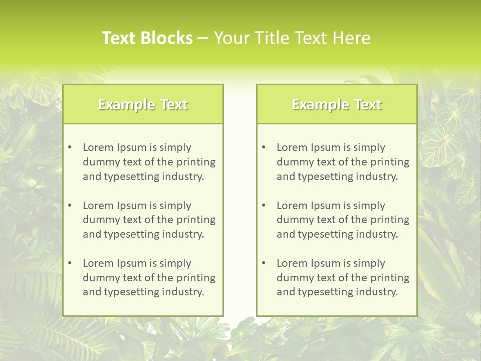 Tropical Plants Garden Blank Space PowerPoint Template