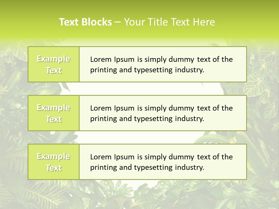 Tropical Plants Garden Blank Space PowerPoint Template
