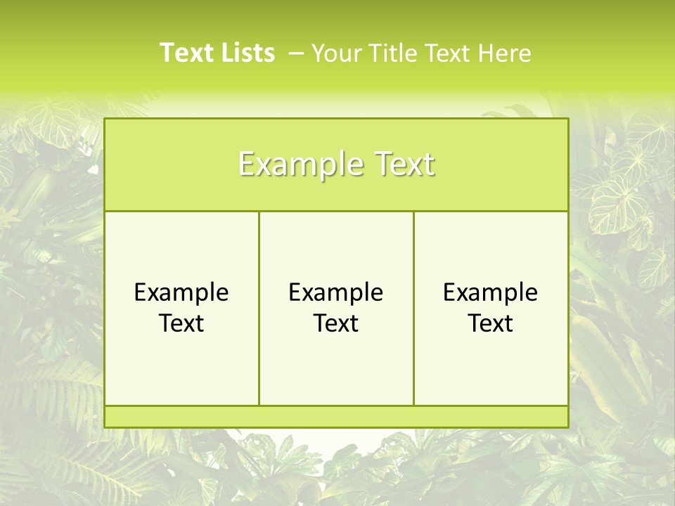 Tropical Plants Garden Blank Space PowerPoint Template