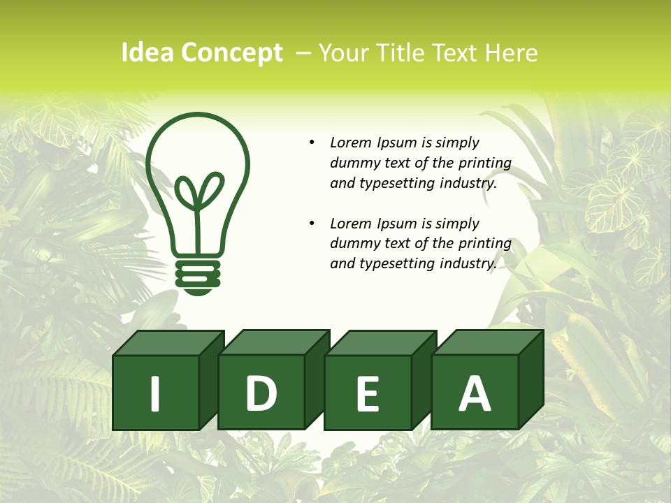 Tropical Plants Garden Blank Space PowerPoint Template