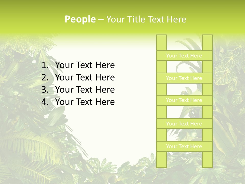 Tropical Plants Garden Blank Space PowerPoint Template