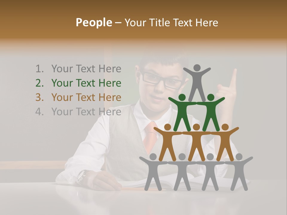 Children Fashion Curiosity Pencil PowerPoint Template