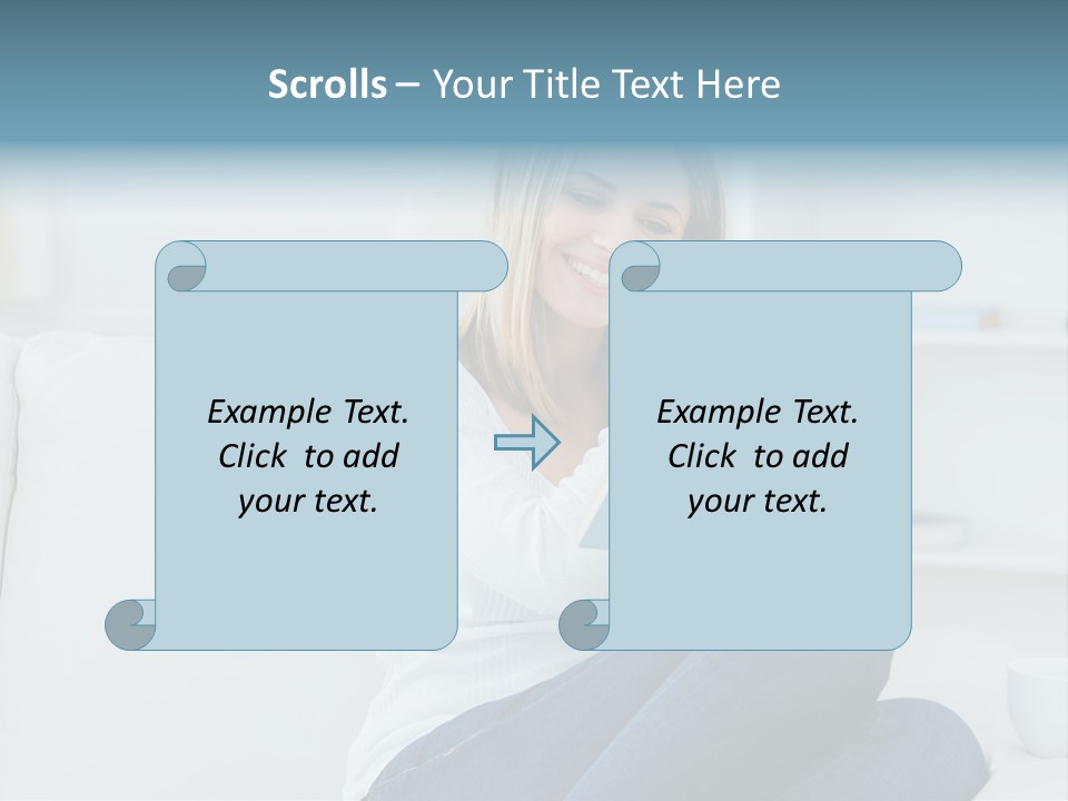 Relaxation Happy Sitting Room PowerPoint Template