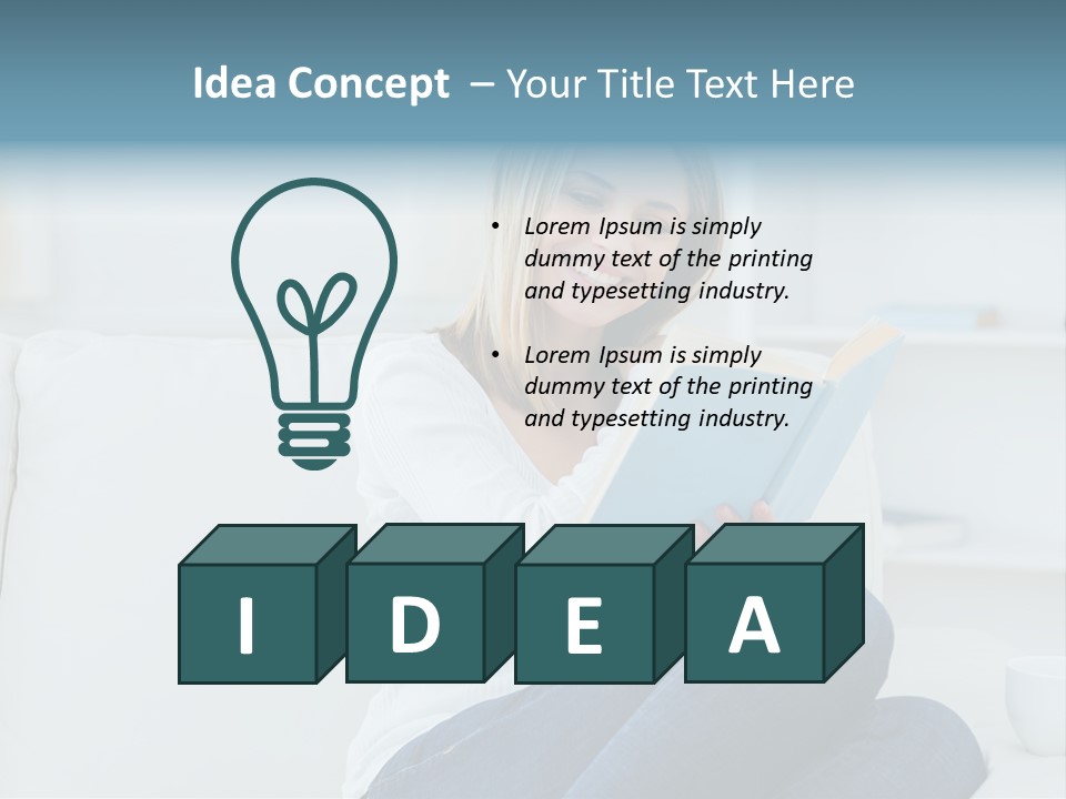 Relaxation Happy Sitting Room PowerPoint Template