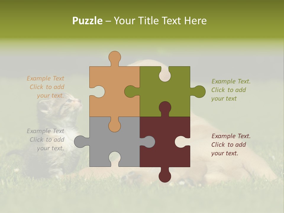 Two Lying Cat PowerPoint Template