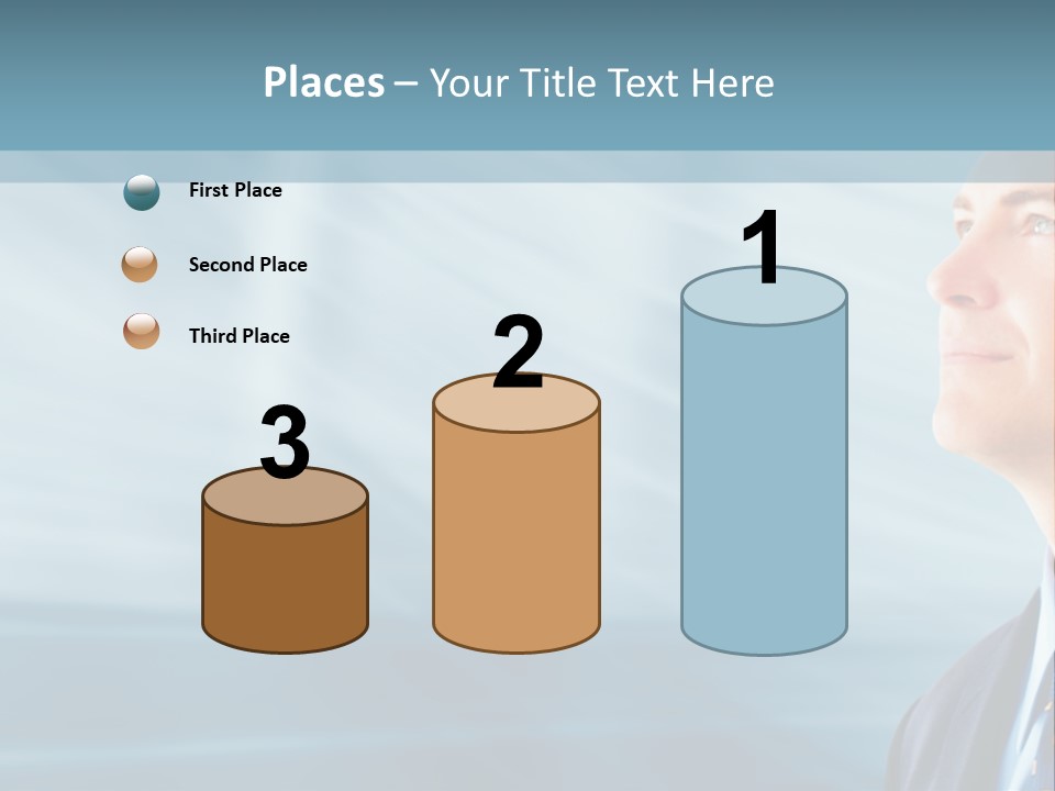 Woman Successful Blue PowerPoint Template