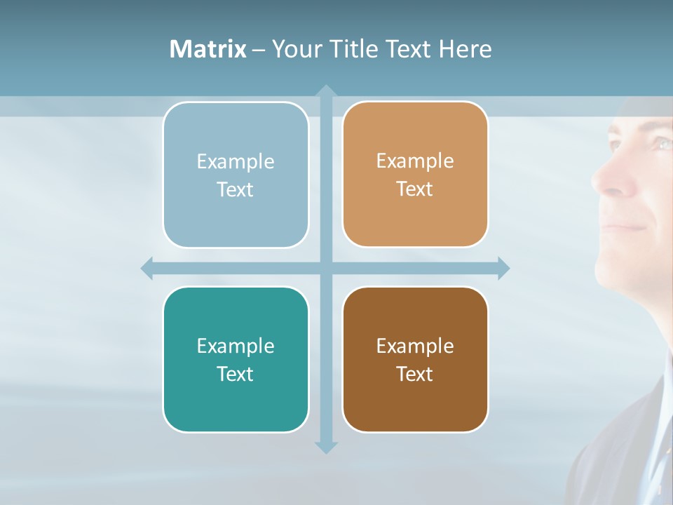 Woman Successful Blue PowerPoint Template