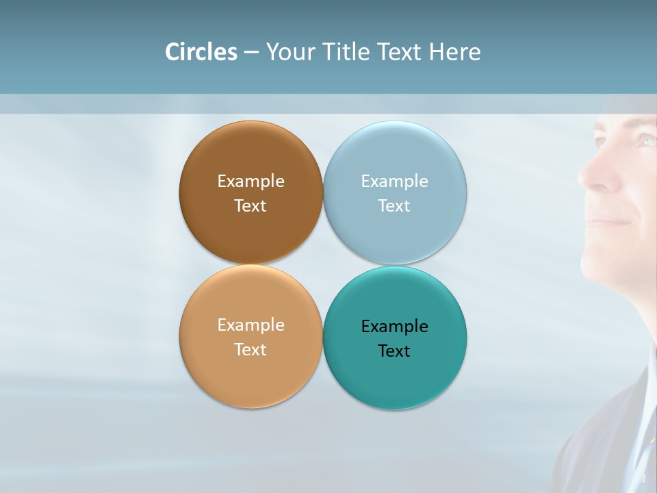 Woman Successful Blue PowerPoint Template