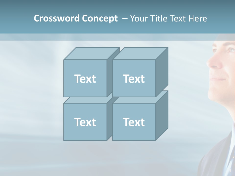 Woman Successful Blue PowerPoint Template