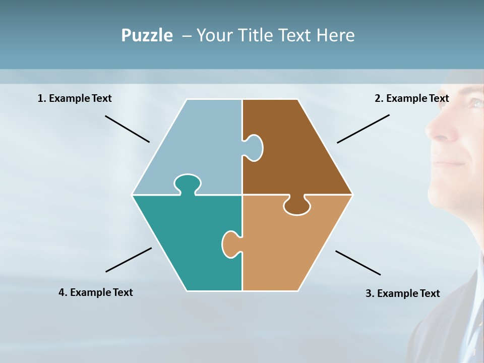 Woman Successful Blue PowerPoint Template