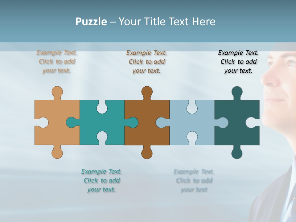 Woman Successful Blue PowerPoint Template