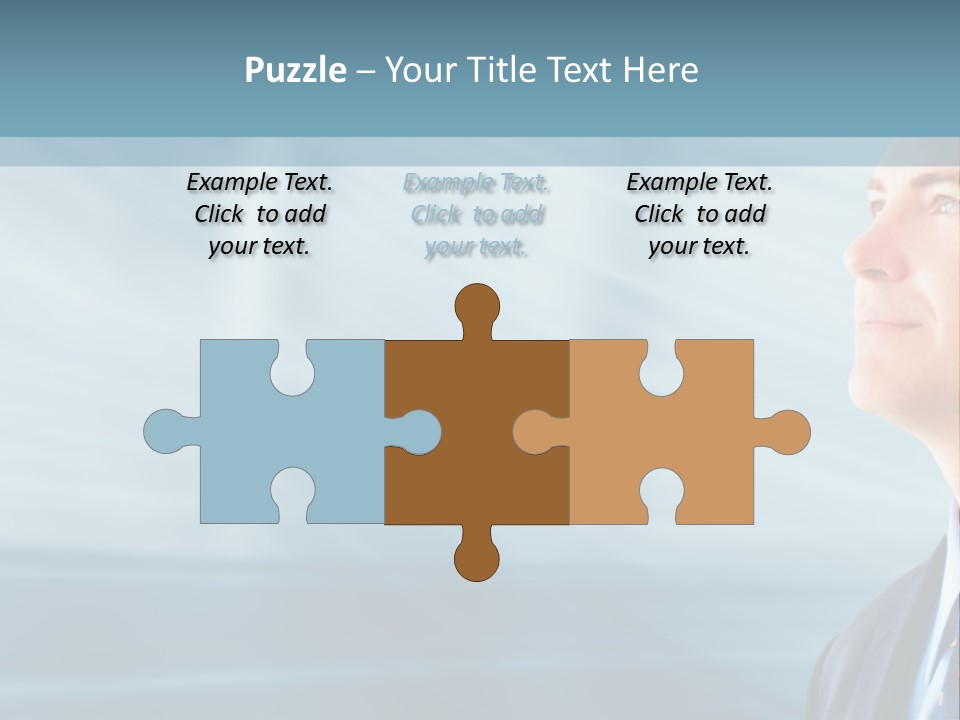 Woman Successful Blue PowerPoint Template