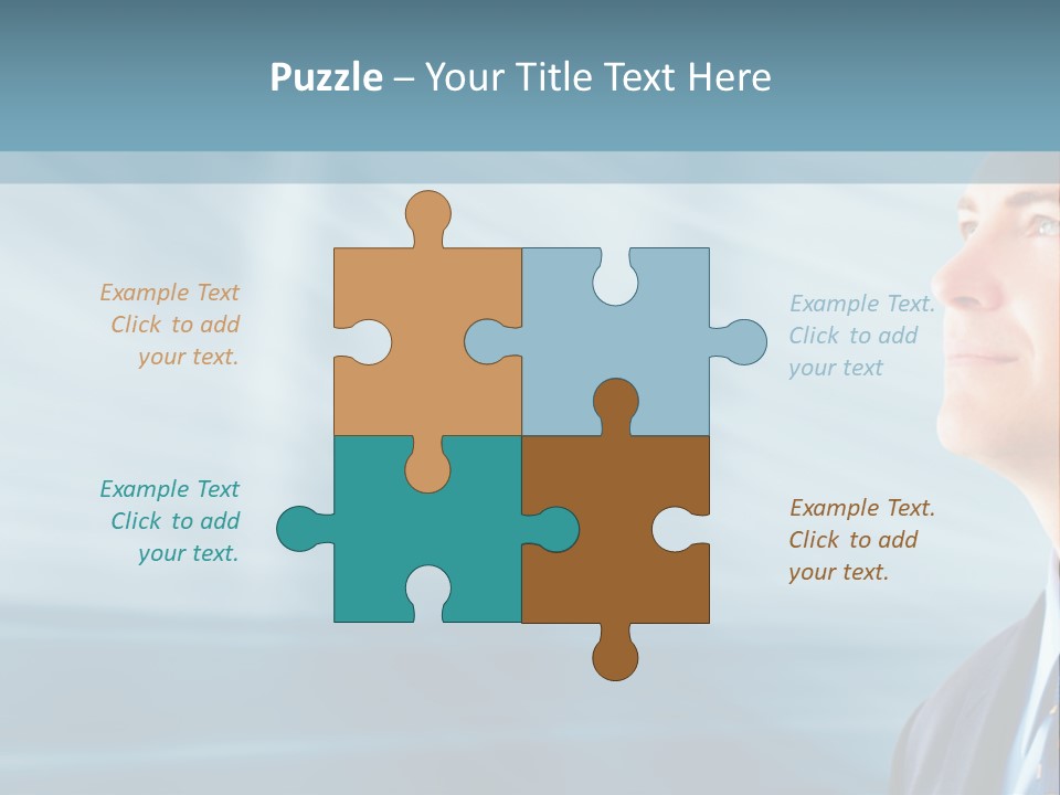 Woman Successful Blue PowerPoint Template