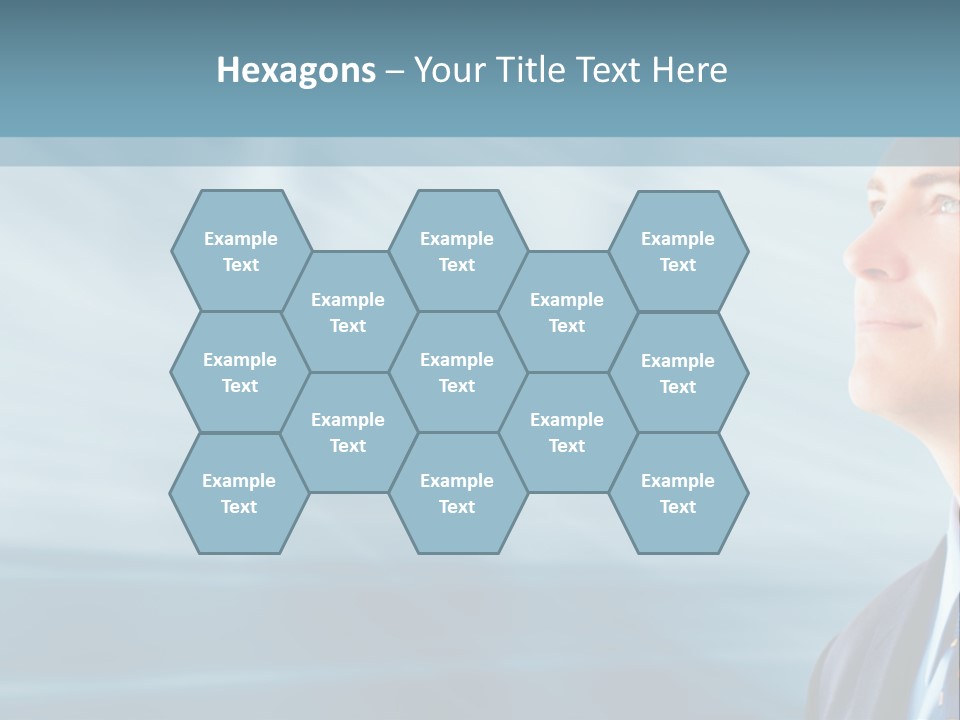 Woman Successful Blue PowerPoint Template