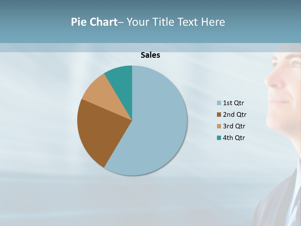 Woman Successful Blue PowerPoint Template